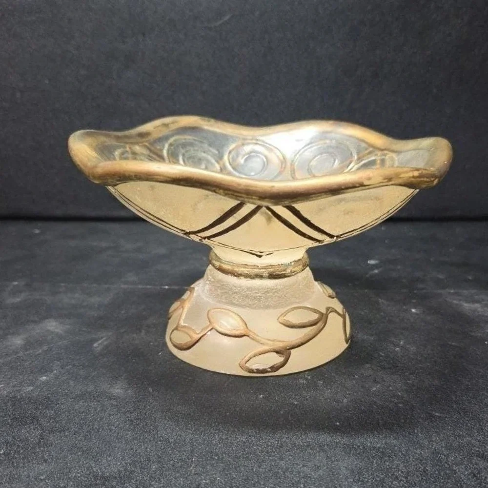 Wamsutta Resin Gold Accent Footed Bowl, Soap Or Trinket Dish,‎ Replacement Decor